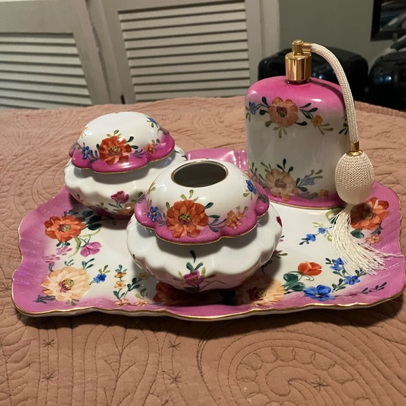 Antique Limoges China Vanity Dresser Set